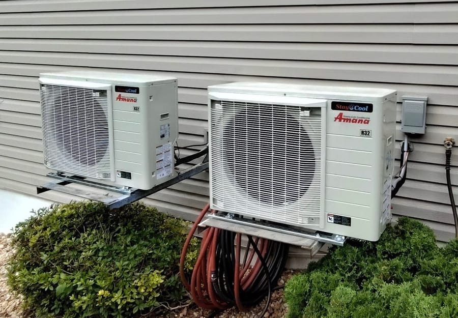 air conditioners on the outside wall