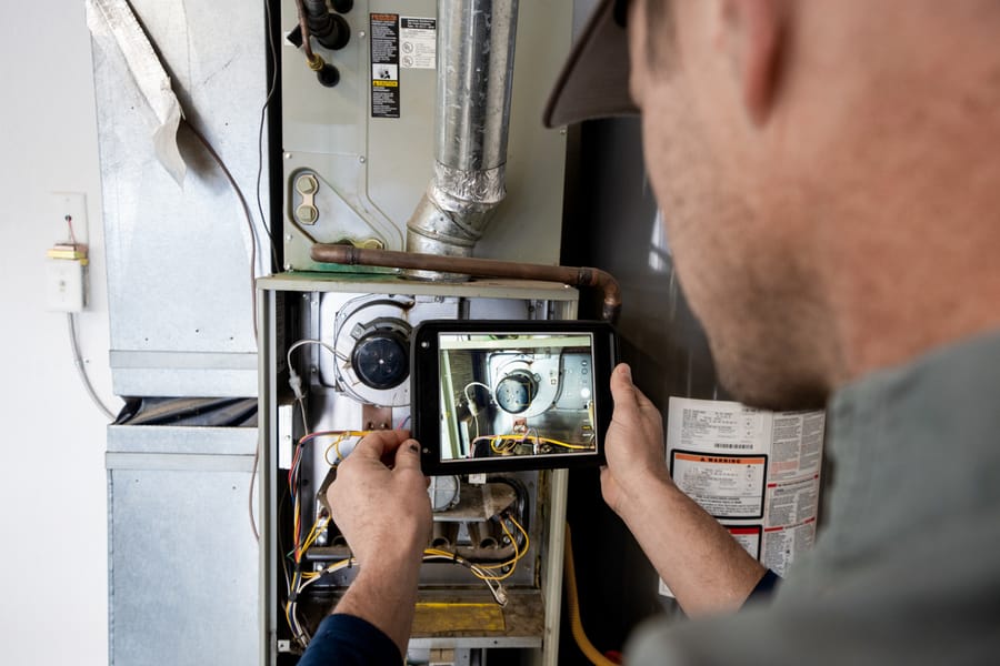 a heating repair and inspection