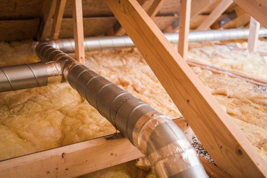 Air duct sealing in an attic